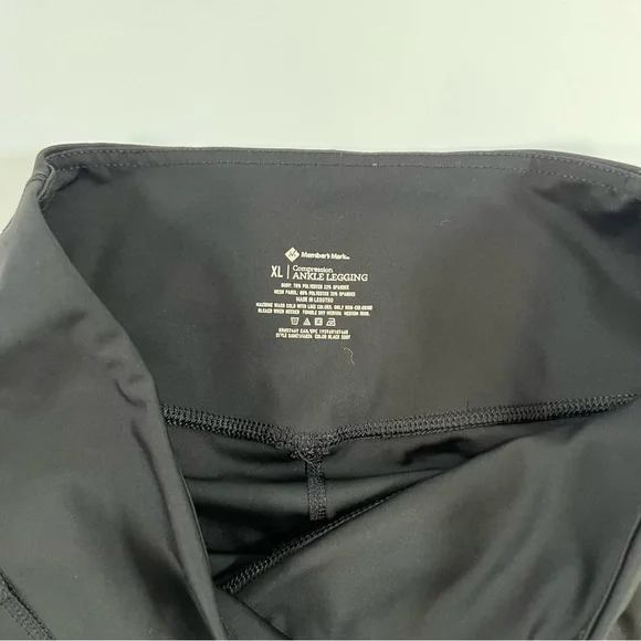 ♠️Member’s Mark Compression Ankle Leggings XL Black | Mesh Detail Pockets - Picture 4 of 5
